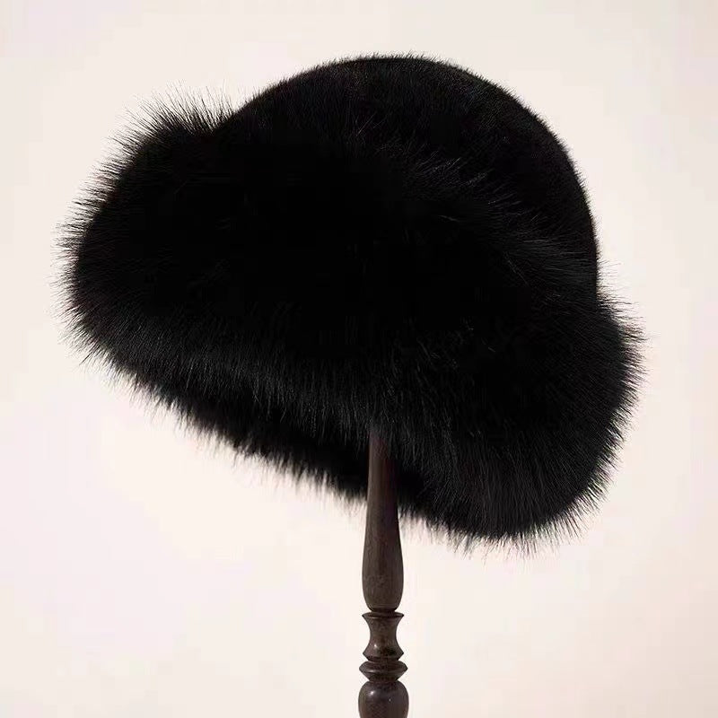 Bruno | Faux Fur Fisherman Bucket Hat - Black
