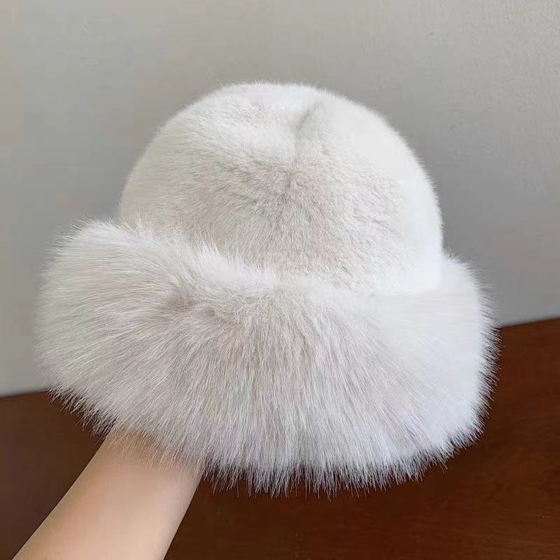 Bruno | Faux Fur Fisherman Bucket Hat - Cream