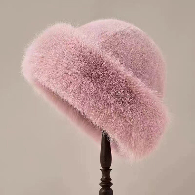 Bruno | Faux Fur Fisherman Bucket Hat - Dusty Rose