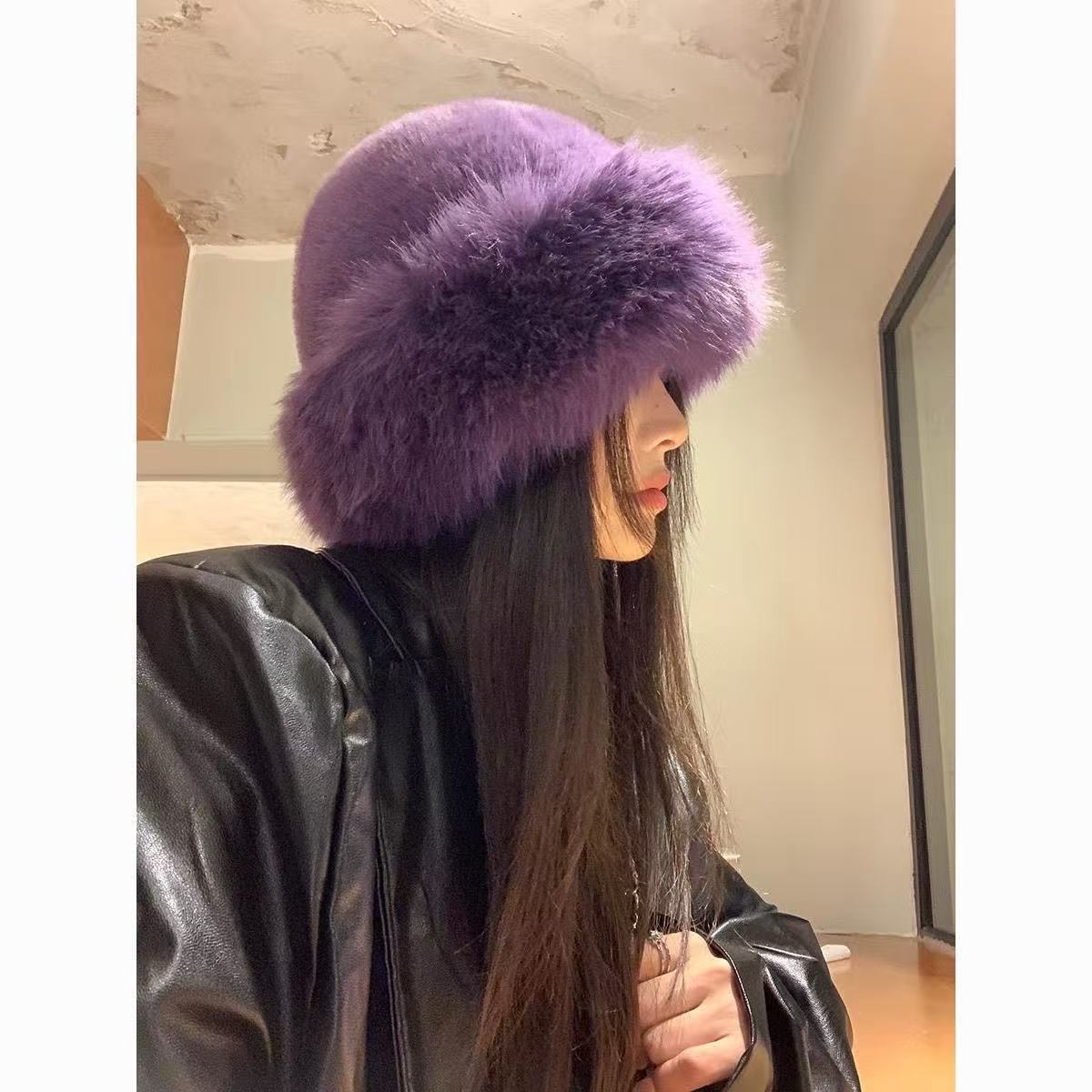 Bruno | Faux Fur Fisherman Bucket Hat - Purple