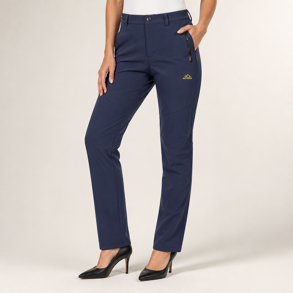 Bruno | Womens Cargo Trousers Fleece Lined Warm Winter Combat Pants, Navy Blue