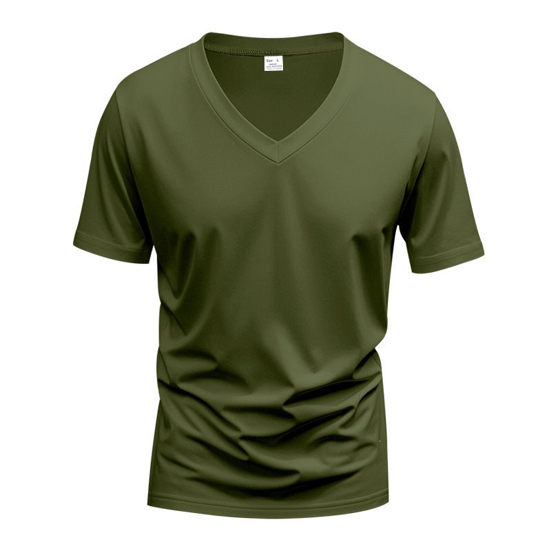 Callahan | Mens American Quick Dry V Neck Short Sleeve T Shirt - Army Green