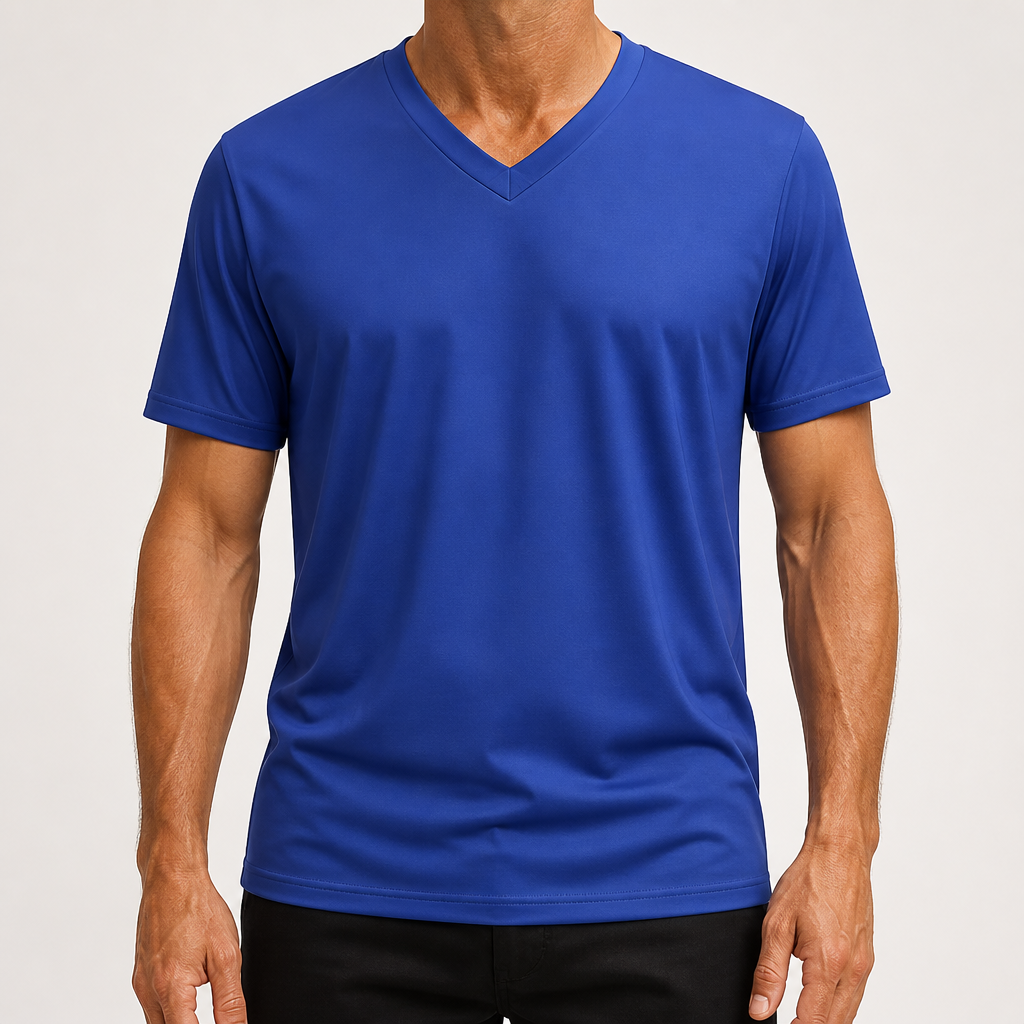 Callahan | Mens American Quick Dry V Neck Short Sleeve T Shirt, Blue