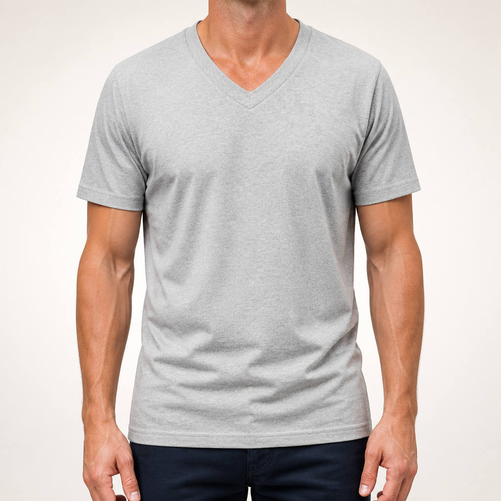 Callahan | Mens American Quick Dry V Neck Short Sleeve T Shirt, Grey