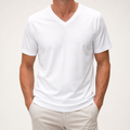 Callahan | Mens American Quick Dry V Neck Short Sleeve T Shirt, White