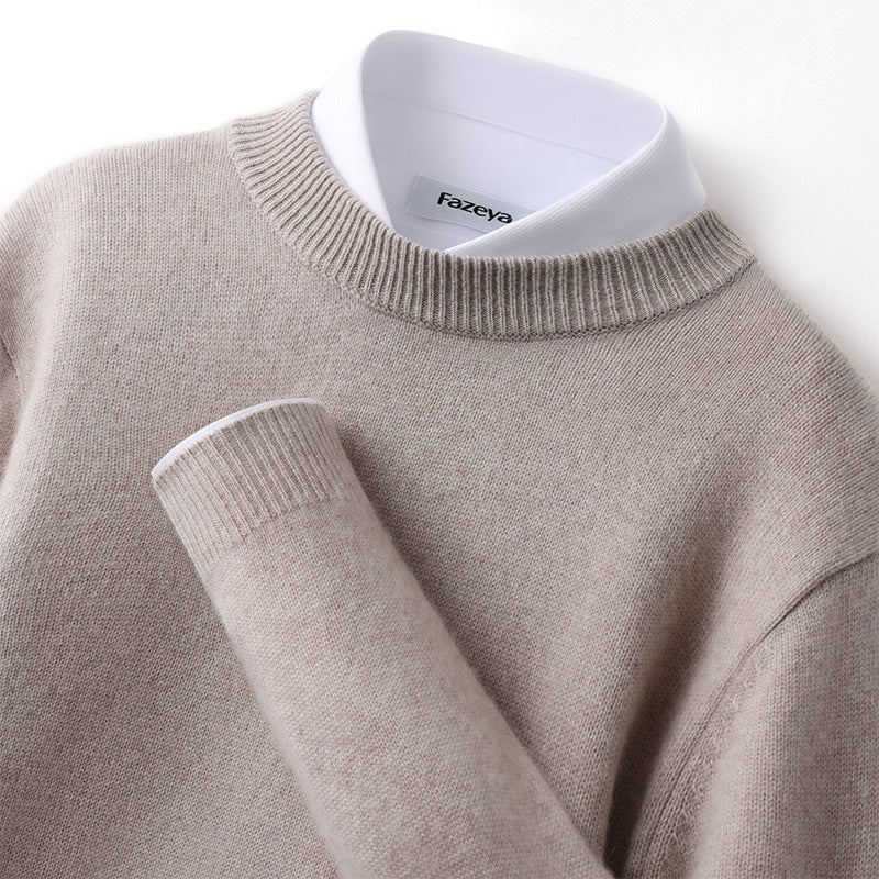 Callum | Mens Half Turtleneck Knitted Pullover Jumper - Camel