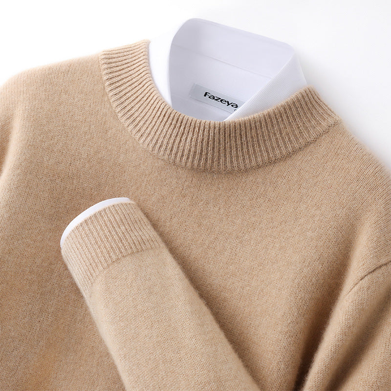 Callum | Mens Half Turtleneck Knitted Pullover Jumper - Golden Camel