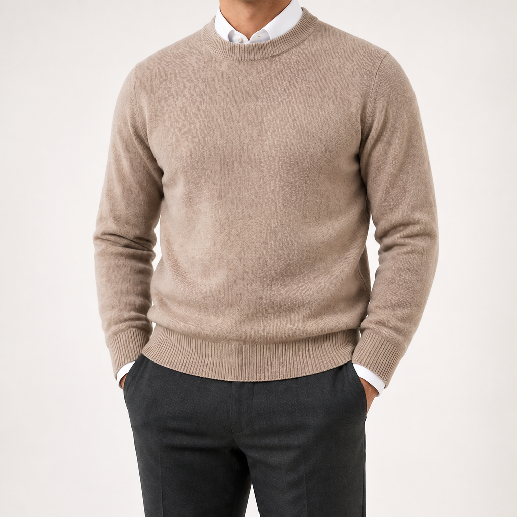 Callum | Mens Half Turtleneck Knitted Pullover Jumper, Purple