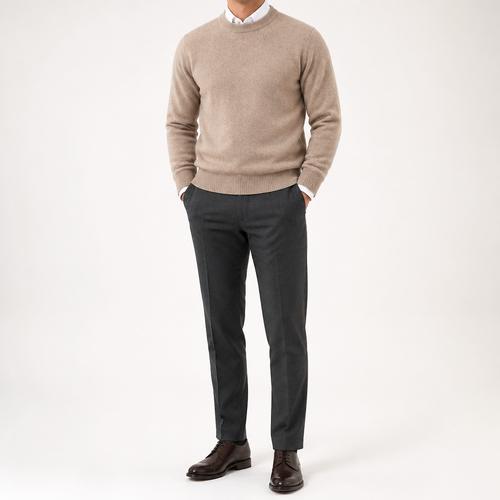 Callum | Mens Half Turtleneck Knitted Pullover Jumper, Purple