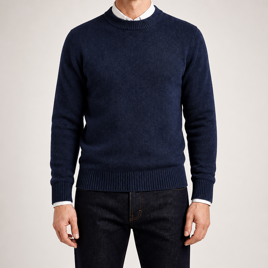 Callum | Mens Half Turtleneck Knitted Pullover Jumper, Royal Blue