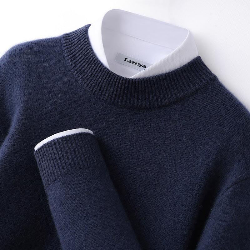 Callum | Mens Half Turtleneck Knitted Pullover Jumper - Royal Blue