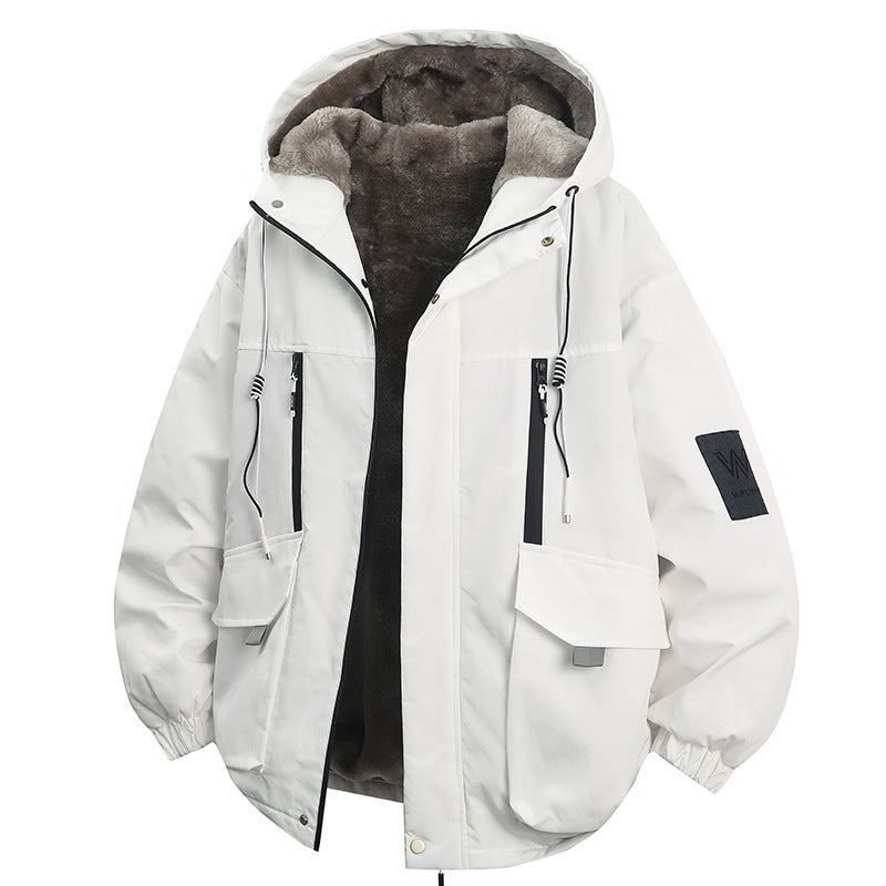 Callum | Mens Winter Fleece Lined Hooded Parka Padded Jacket - White