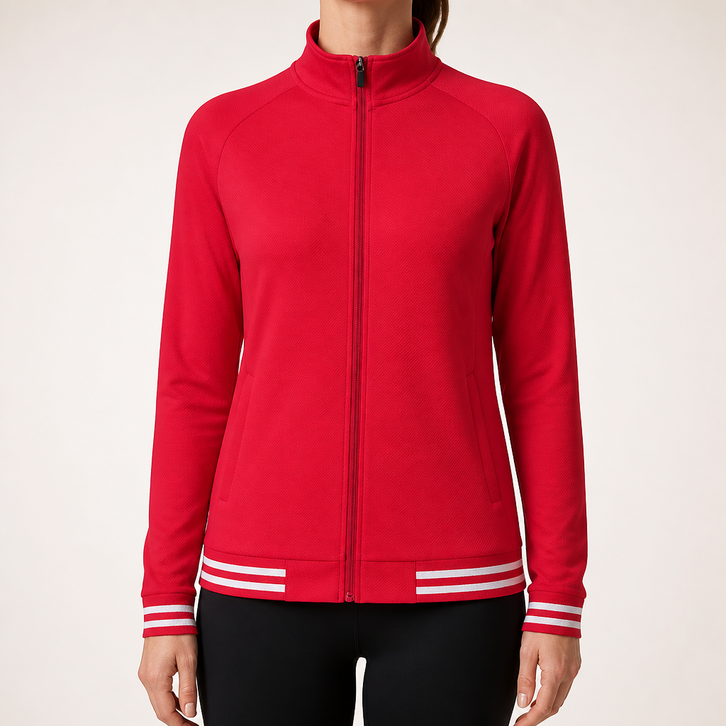 Camilla | Womens Varsity Tracksuit Zip Up Baseball Jacket Two Piece Sports Set, Red