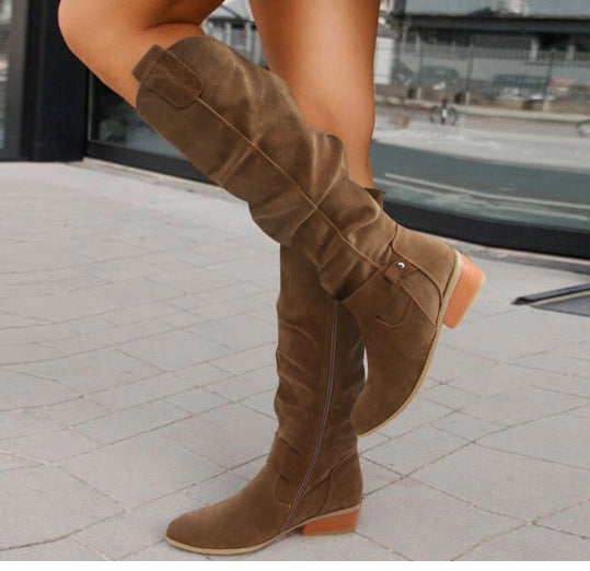 Camryn | Womens Suede Side Zip Low Heel Ankle Boots - 17