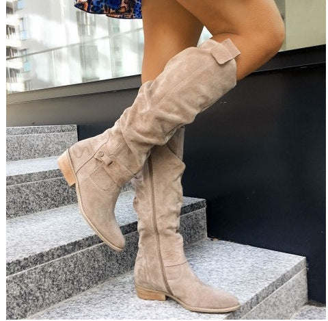 Camryn | Womens Suede Side Zip Low Heel Ankle Boots - 5