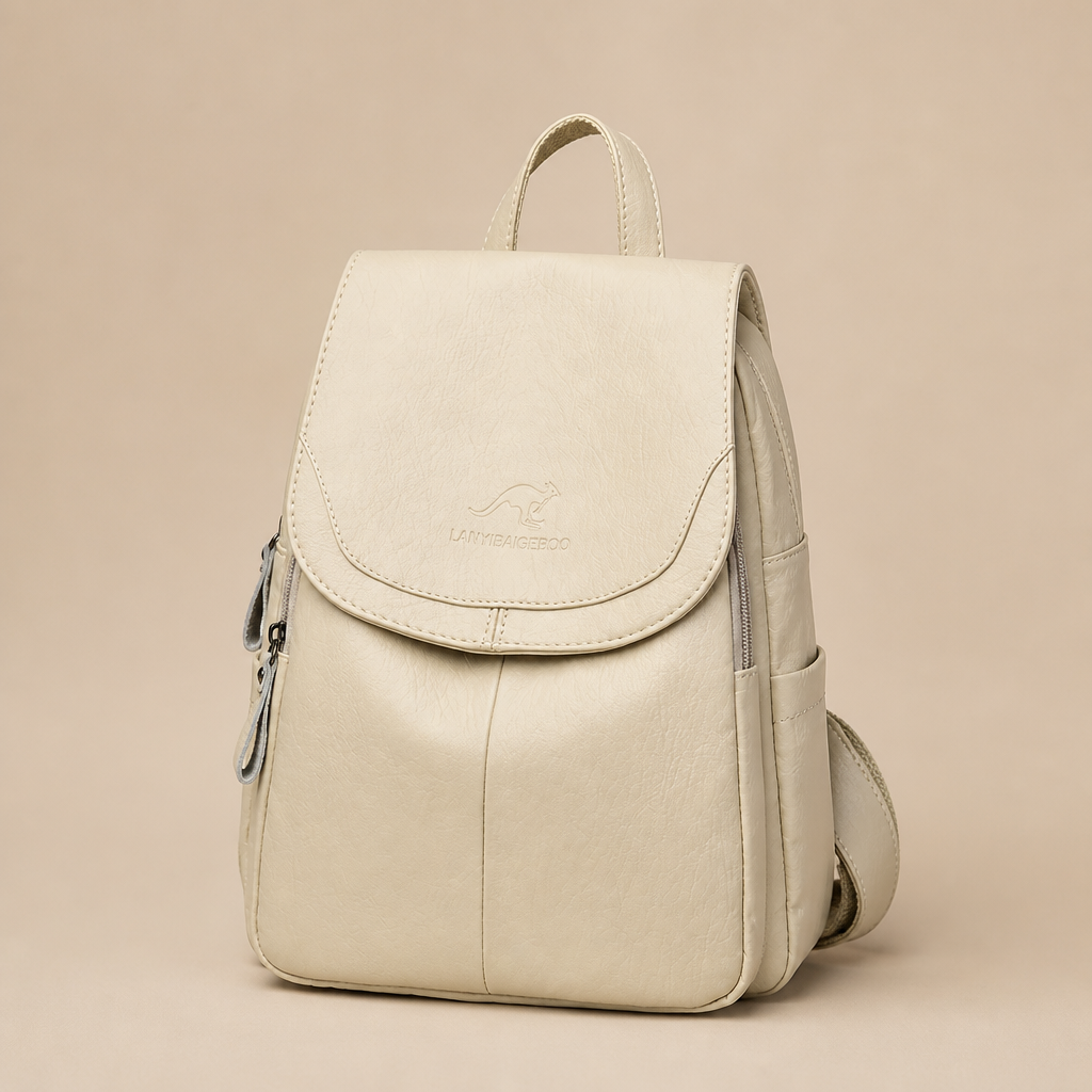 Casimir | Womens Large Capacity Travel School Shoulder Backpack Bag, Cream White