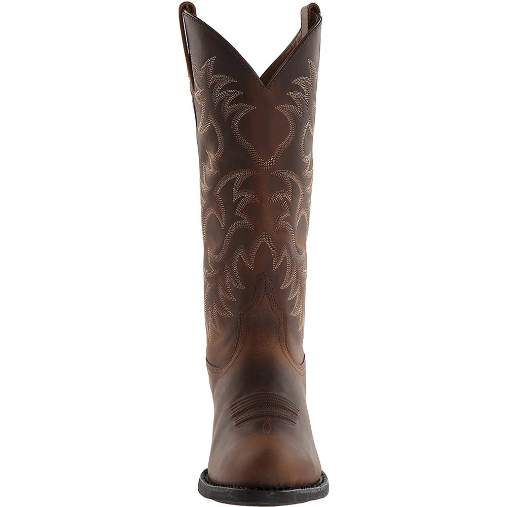 Cassidy | Womens Embroidered Western Cowboy Black Brown Mid Calf Boots - 3