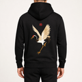 Cassius | Mens Crane Print Streetwear Pullover Hoodie Sweatshirt, Multi