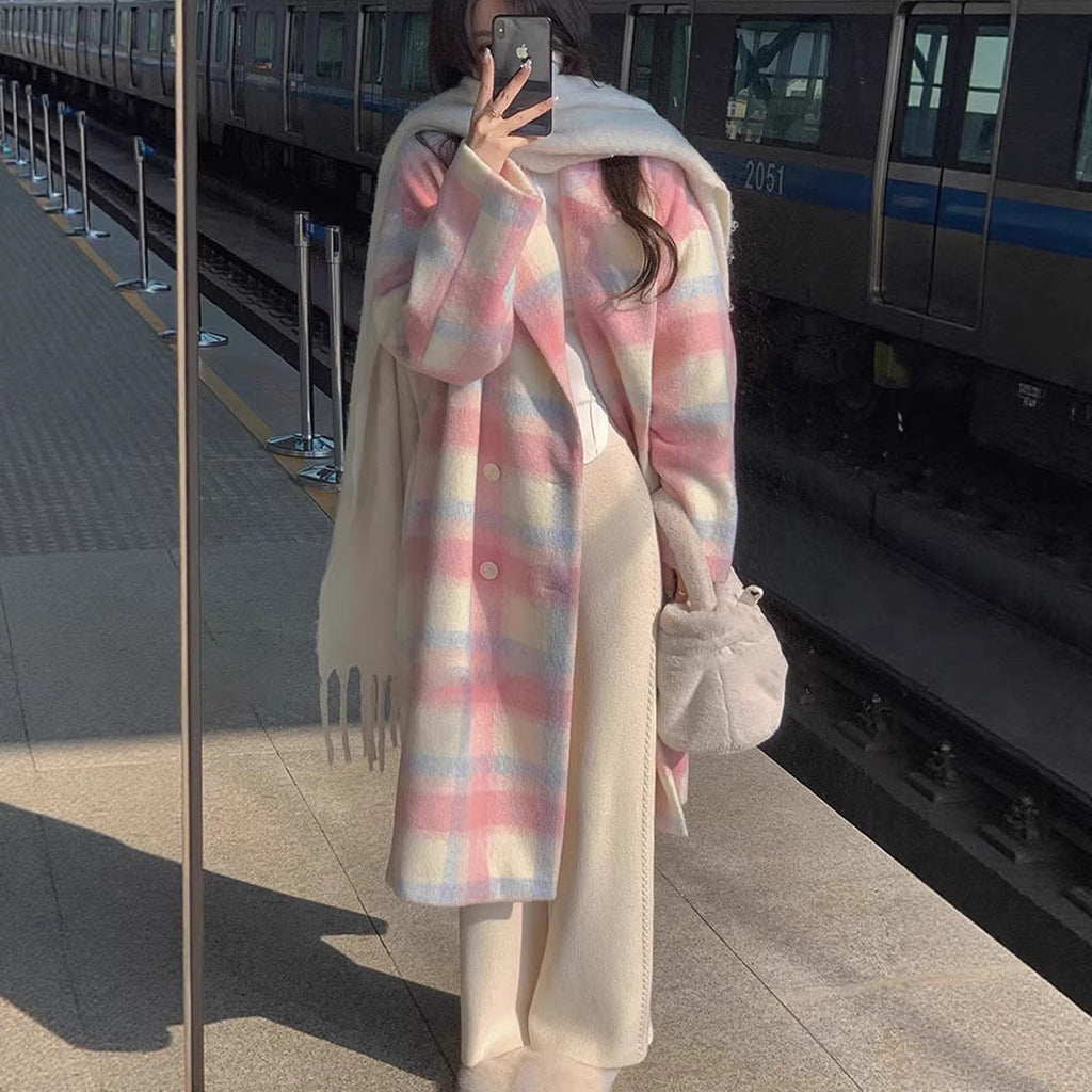 Cecilia | Womens Plaid Wool Blend Coat - 1
