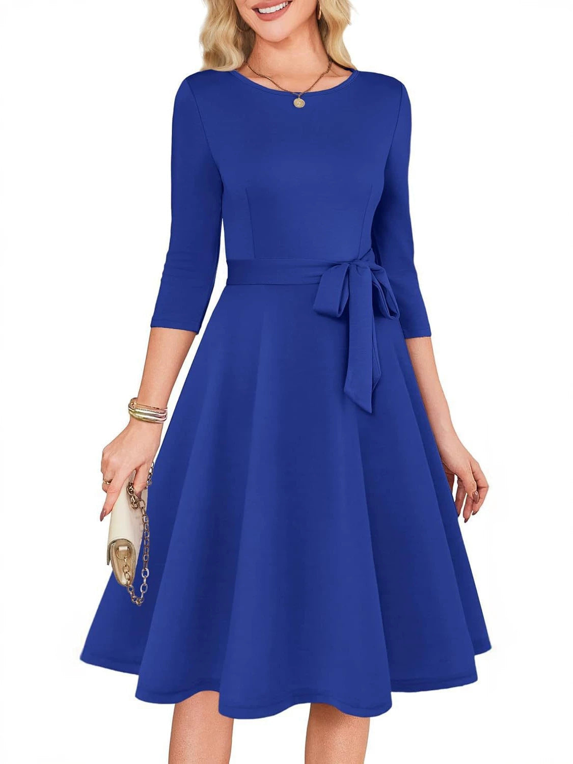 Celeste | Cocktail A Line Midi Wedding Guest Formal Dresses - 1