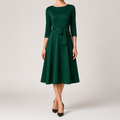 Celeste | Cocktail A Line Midi Wedding Guest Formal Dresses, Green