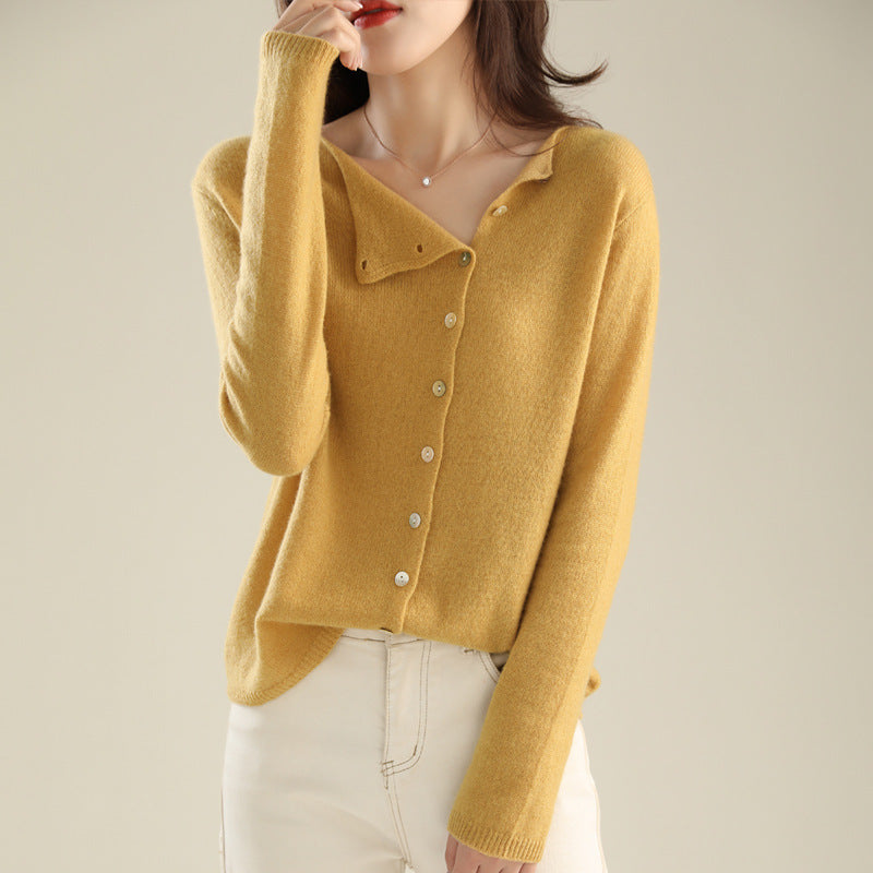 Celestine | Womens Single Breasted Cashmere Touch Cardigan Crew Neck Fine Knit - 4