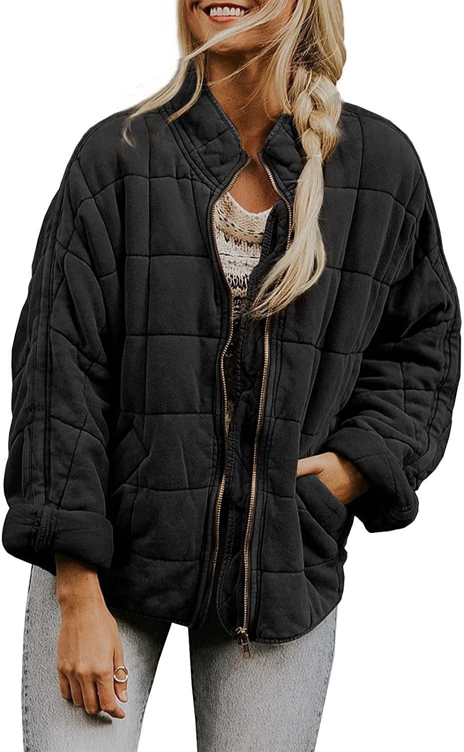 Cilla | Womens Stand Collar Padded Jacket - Black