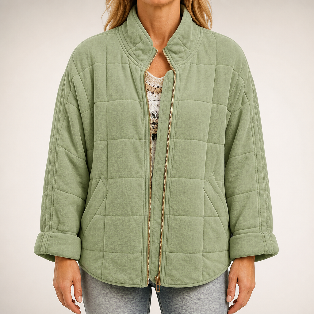 Cilla | Womens Puffer Jacket Padded Stand Collar Winter Warm Jacket, Mint Green