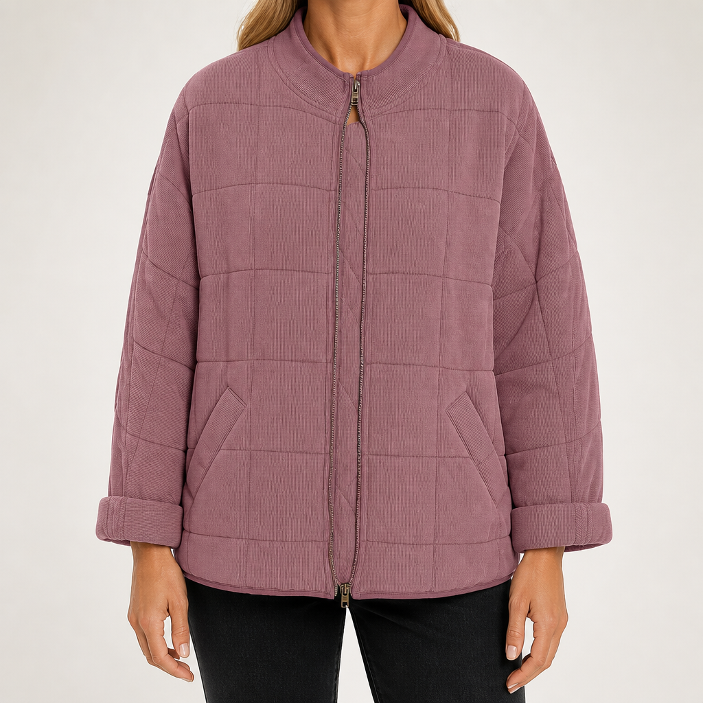 Cilla | Womens Puffer Jacket Padded Stand Collar Winter Warm Jacket, Pink