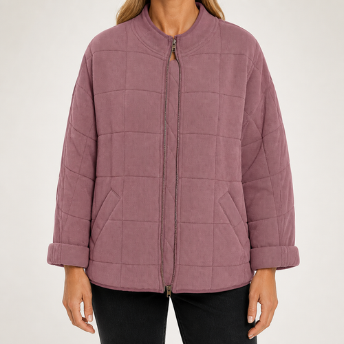 Cilla | Womens Puffer Jacket Padded Stand Collar Winter Warm Jacket, Pink