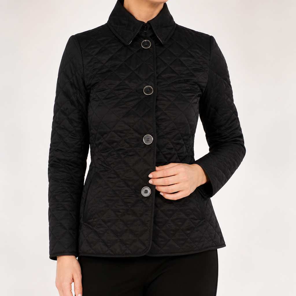 Clara | Womens Quilted Slim Fit Winter Down Light Jacket, Black
