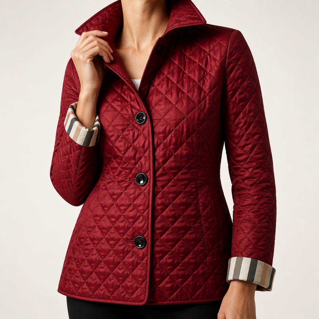 Clara | Womens Quilted Slim Fit Winter Down Light Jacket, Burgundy