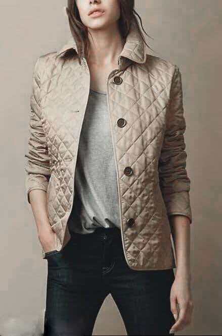 Clara | Womens Quilted Slim Fit Winter Jacket, Khaki