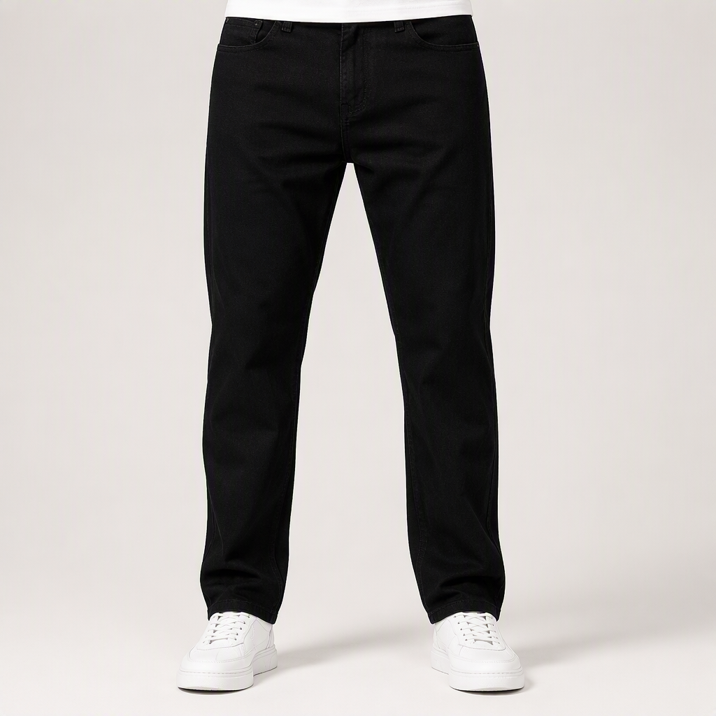 Cole | Straight Leg Stretch Mens Grey Blue Jeans, Black