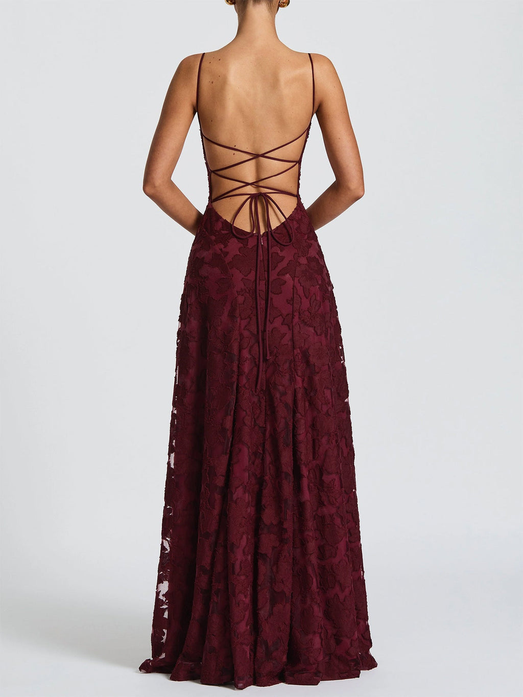 Colette | Womens Lace A Line High Waist Cami Maxi Wedding Guest Dresses - 5