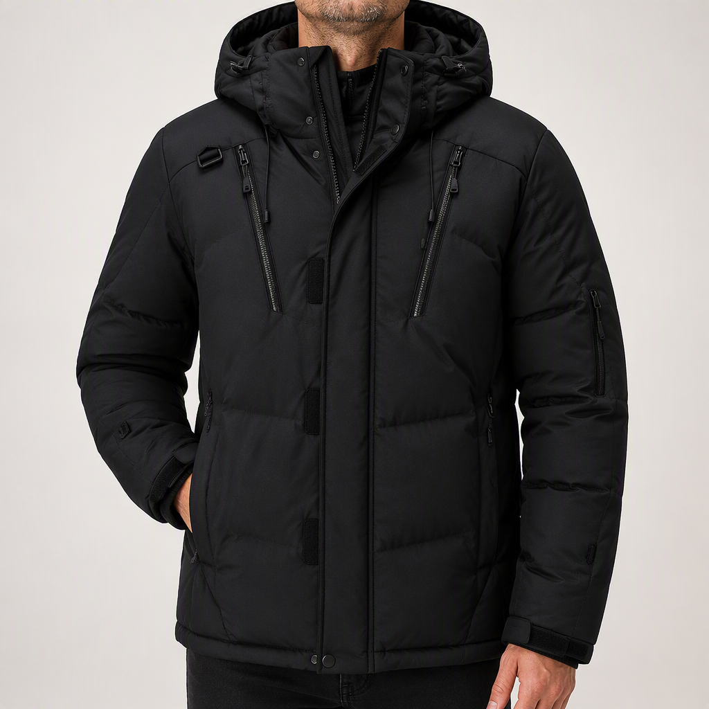 Colt | Mens Puffer Hooded Padded Winter Warm Insulated Jacket, Black