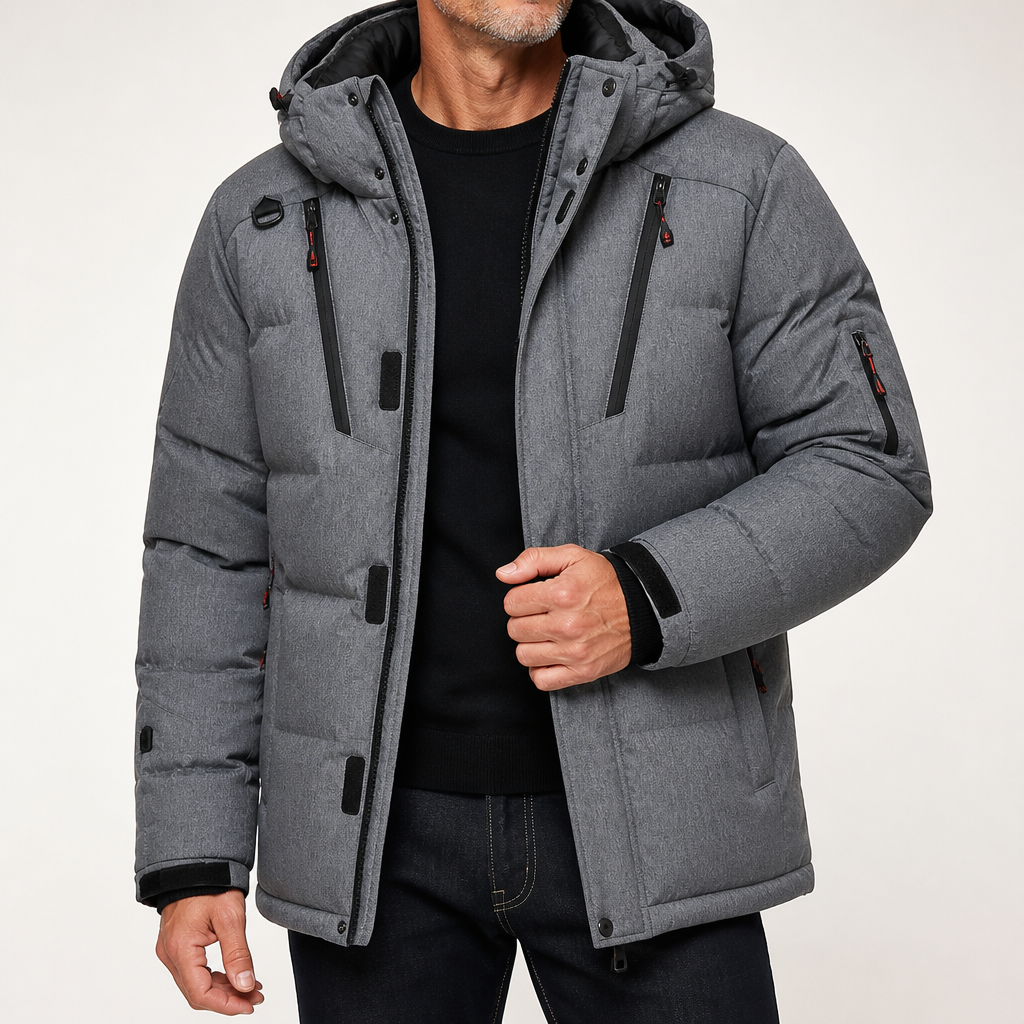Colt | Mens Puffer Hooded Padded Winter Warm Insulated Jacket, Grey