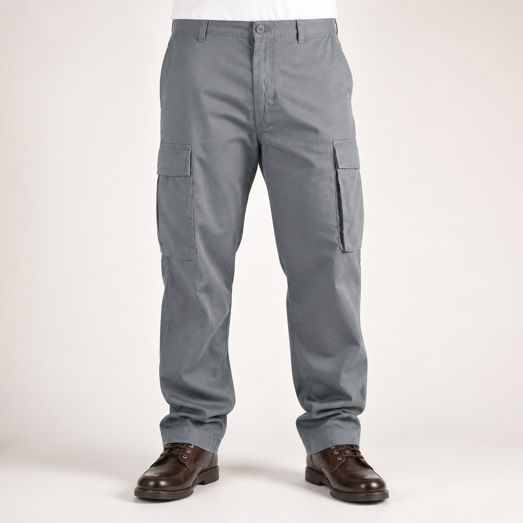 Colter | Mens Drawstring Pocket Cargo Work Trousers Pants, Grey