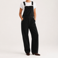 Coretta | Womens Corduroy Casual Adjustable Strap Vintage Overalls Dungarees, Black