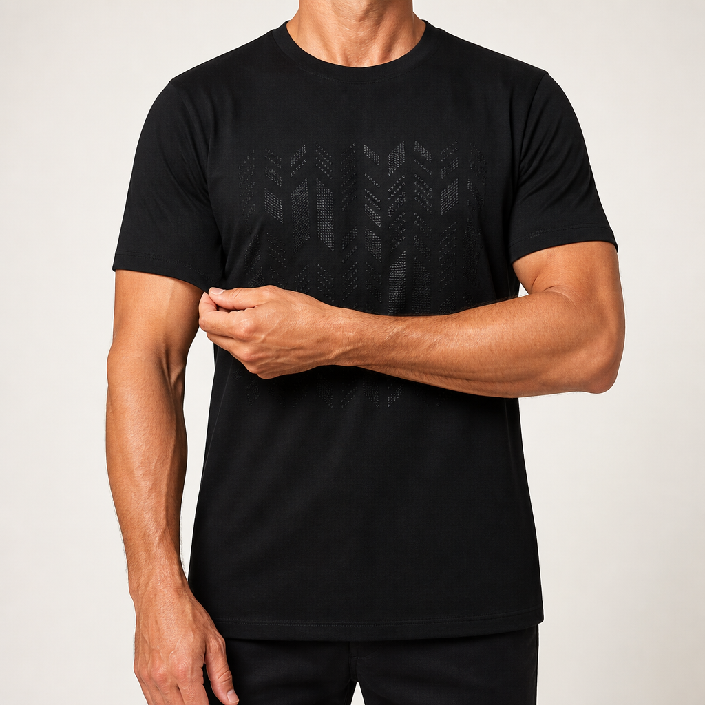 Cormick | Mens European Cotton Short Sleeve T Shirt, Black