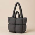 Cosette | Womens Quilted Padded Shoulder Tote Handbag Bag, Grey