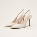 Delphi | Womens Pointed Toe Stiletto Heeled Strappy Sandals Heels, Beige