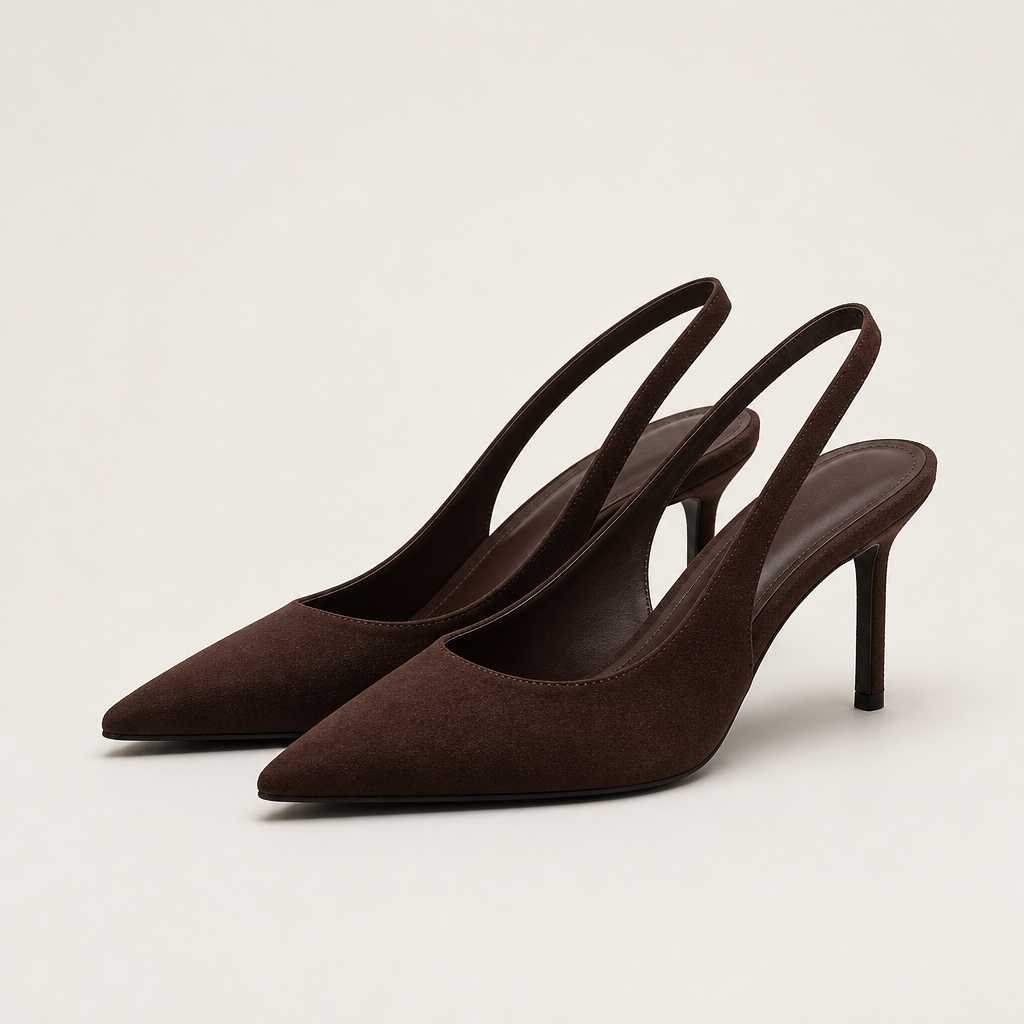 Delphi | Womens Pointed Toe Stiletto Heeled Strappy Sandals Heels, Coffee