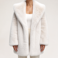 Delphine | Womens Faux Fur Coat Winter Coats Hooded Fluffy Teddy Cropped Jacket, White