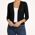 Delphine | Womens Cardigan Knitted Short Coat Versatile Outerwear, Black