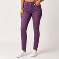 Delphine | Womens Purple High Waisted Skinny Stretch Denim Jeans, Purple