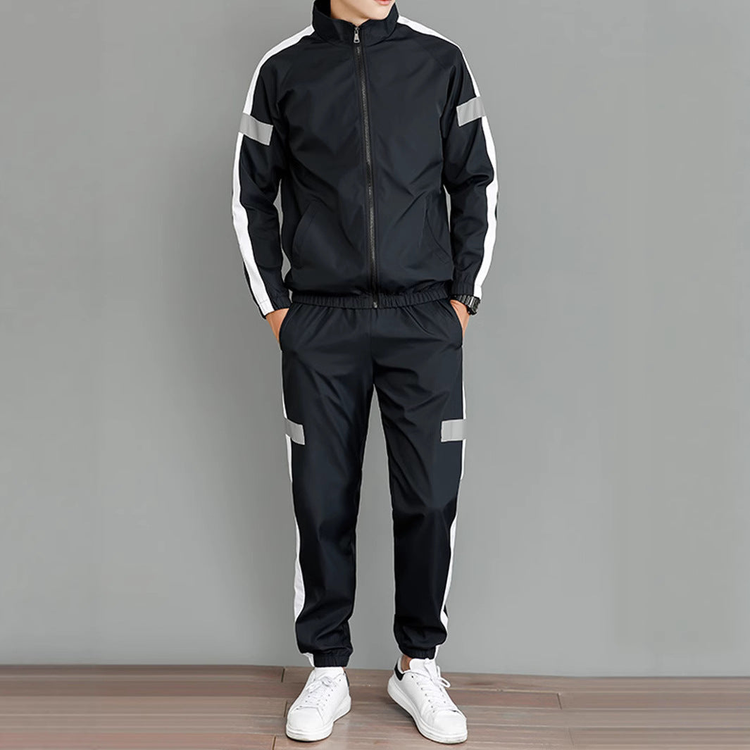 Desmond | Mens Sports Sweatshirt Reflective Long Sleeve Shirt - Black