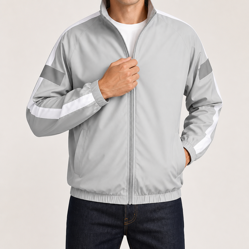 Desmond | Mens Sports Sweatshirt Reflective Long Sleeve Shirt, Grey