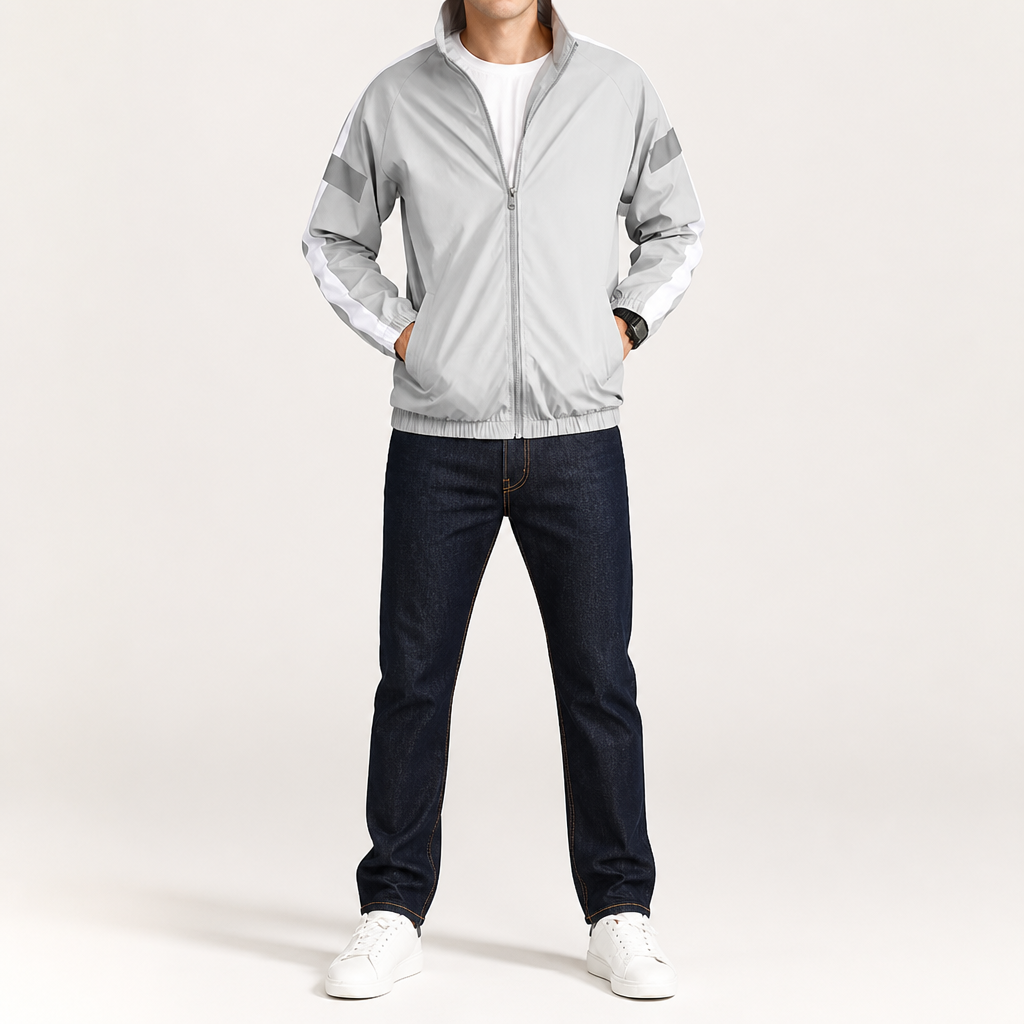 Desmond | Mens Sports Sweatshirt Reflective Long Sleeve Shirt, Grey
