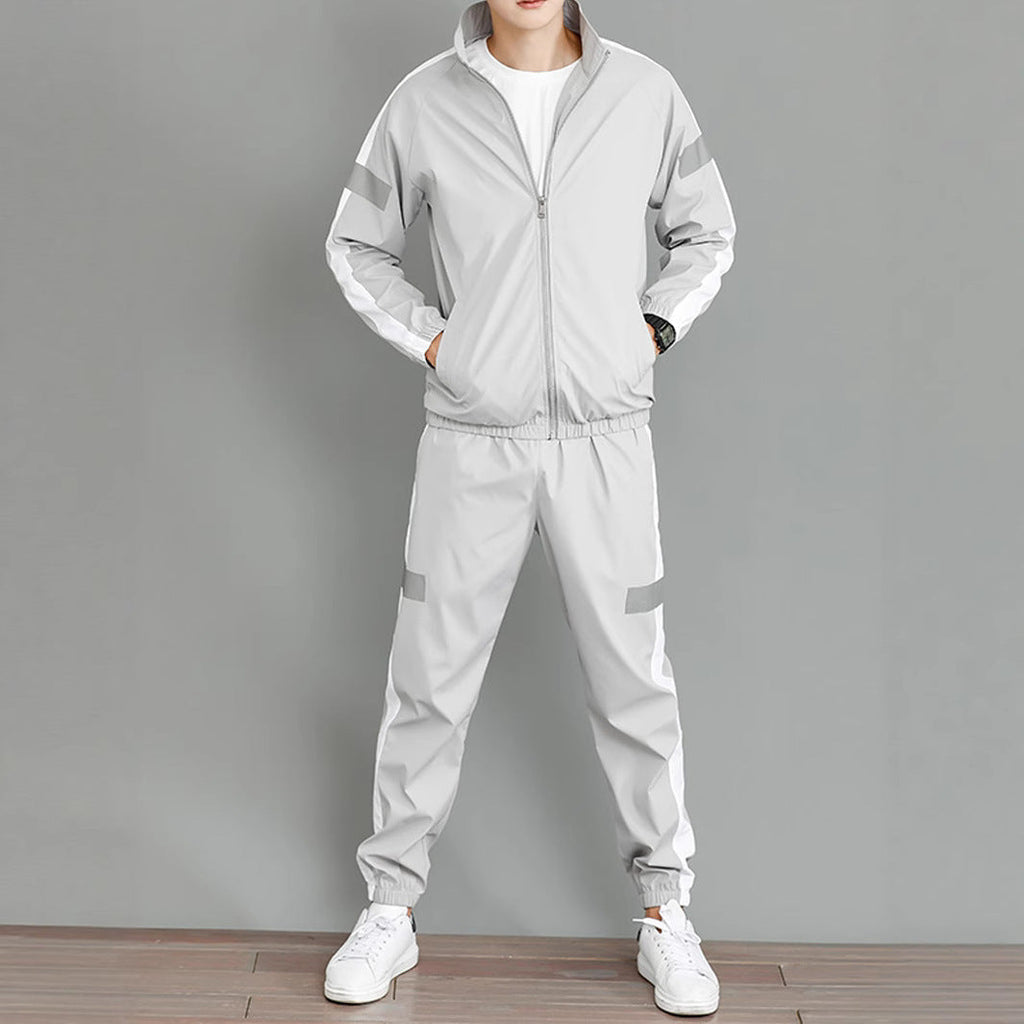 Desmond | Mens Sports Sweatshirt Reflective Long Sleeve Shirt - Grey